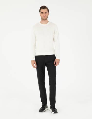 Siyah Slim Fit Kanvas Pantolon
