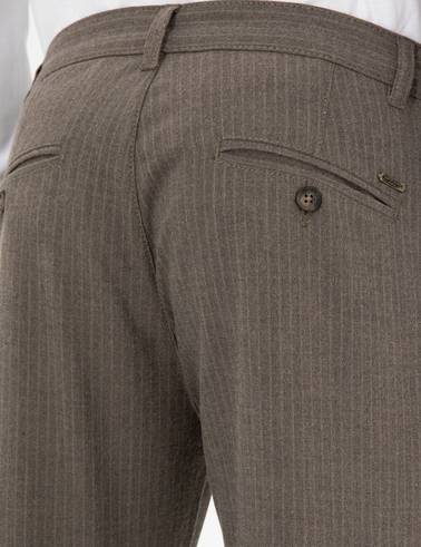 Vizon Slim Fit Çizgili Kanvas Pantolon