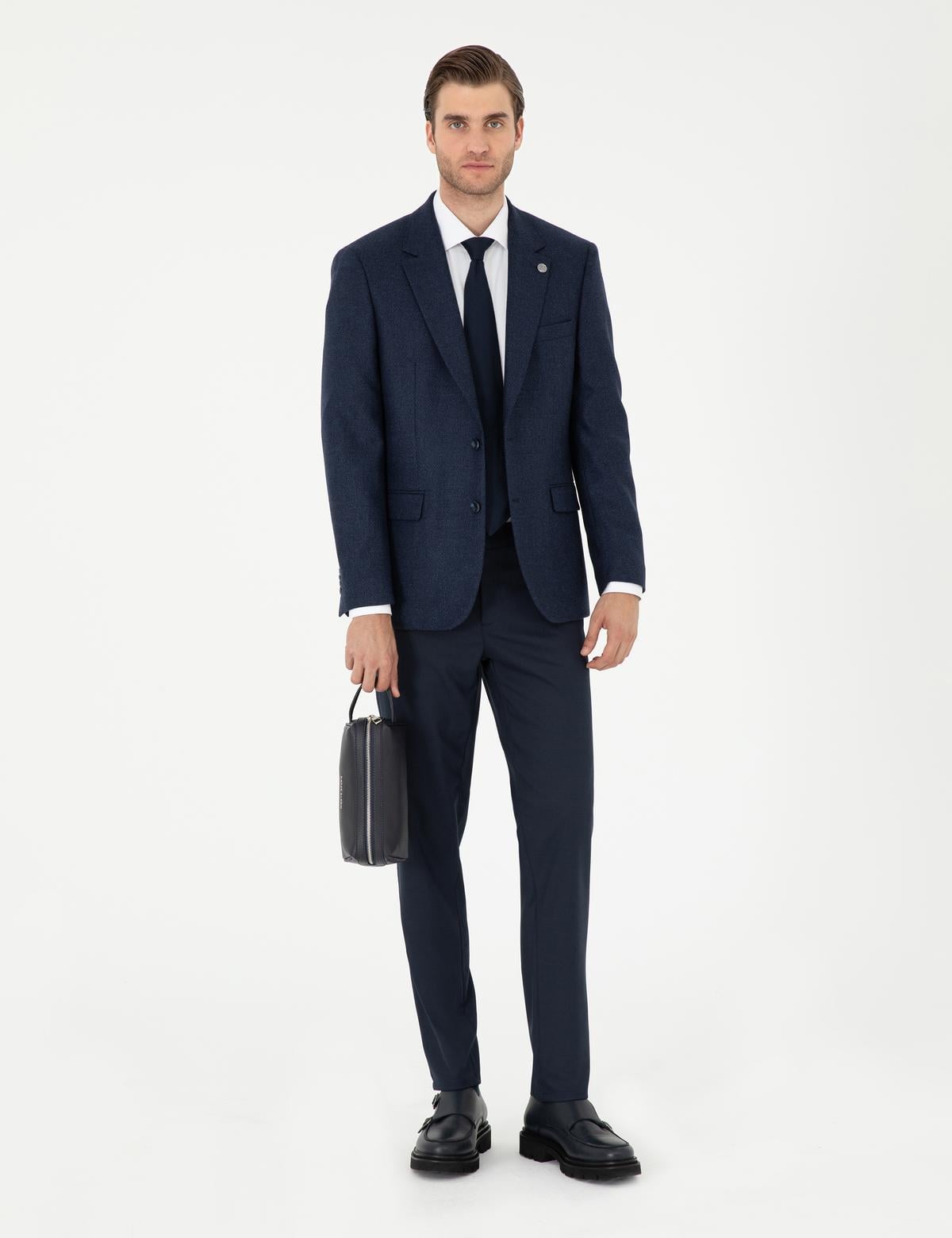 Lacivert Ex. Slim Fit Kumaş Pantolon