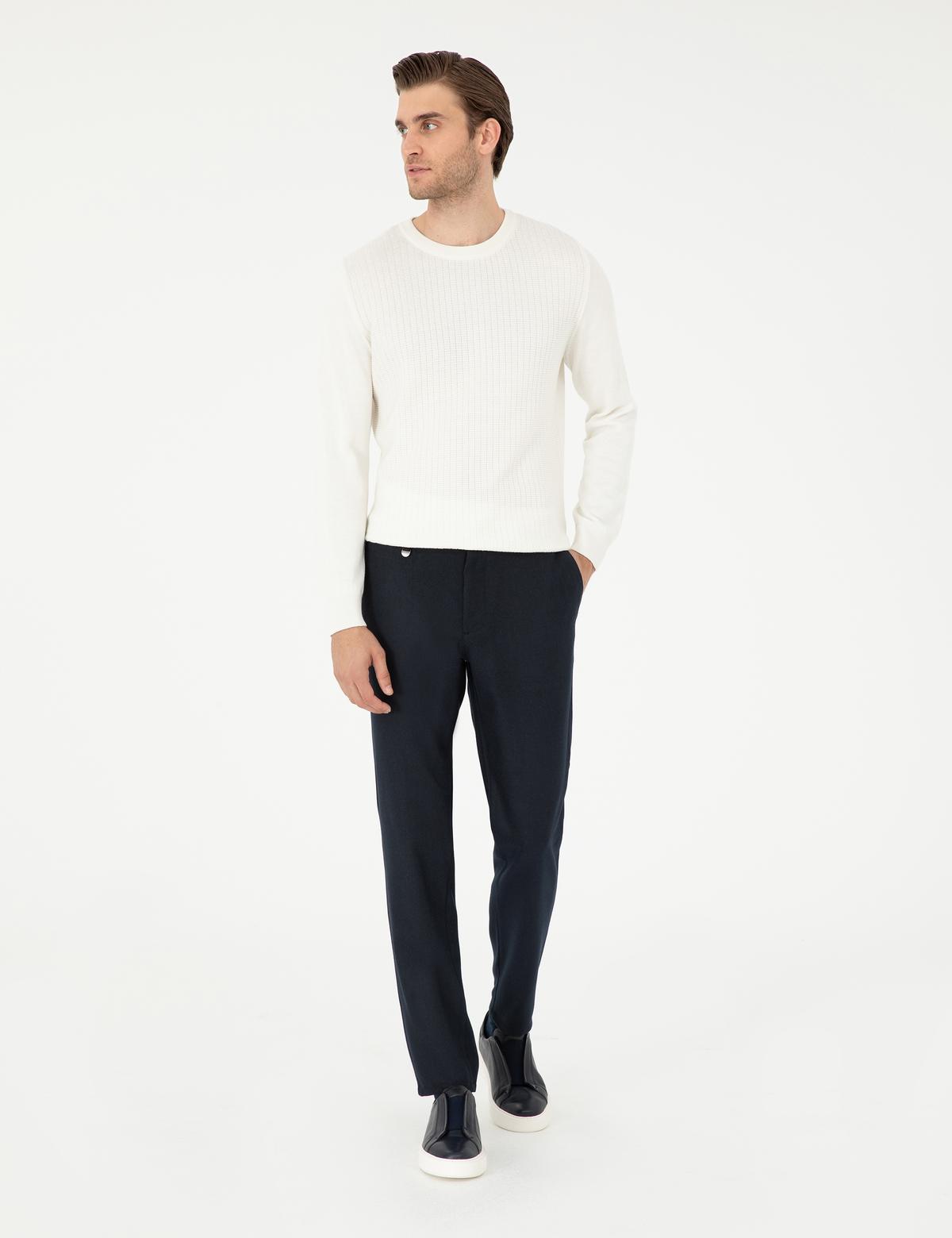 Lacivert Ex. Slim Fit Kumaş Pantolon