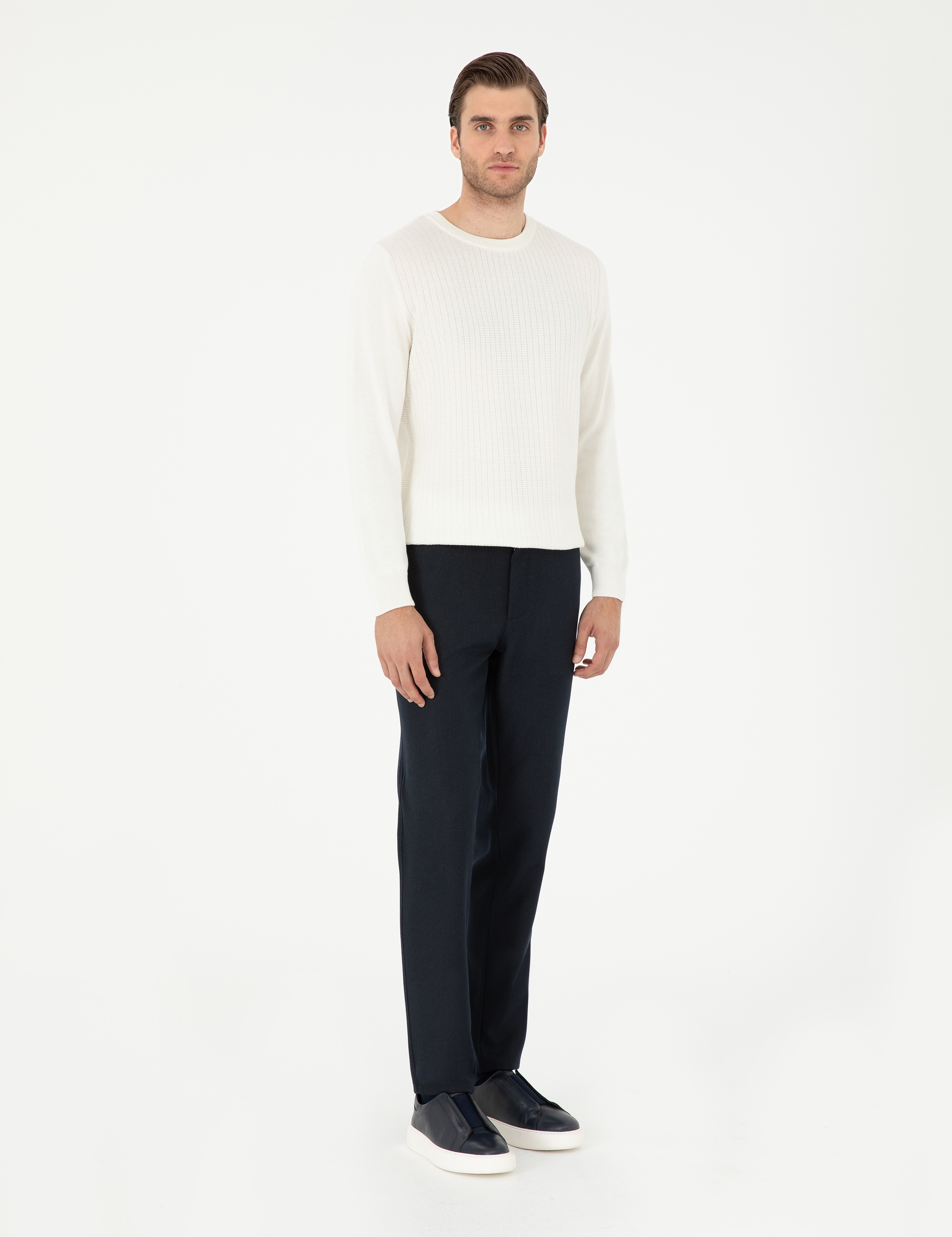 Lacivert Ex. Slim Fit Kumaş Pantolon - Image 3