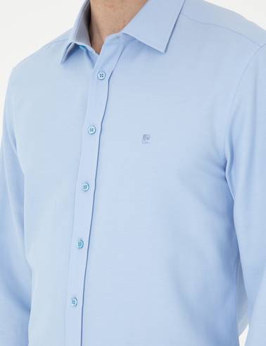 Koyu Mavi Oxford Slim Fit Uzun Kollu Gömlek