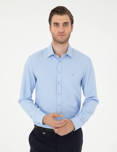 Koyu Mavi Oxford Slim Fit Uzun Kollu Gömlek