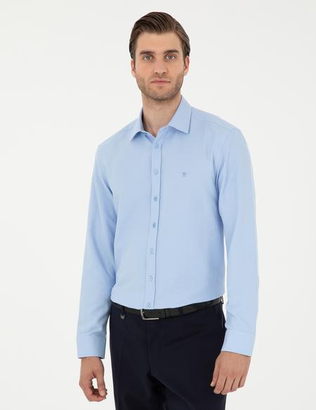 Koyu Mavi Oxford Slim Fit Uzun Kollu Gömlek - 50292539033