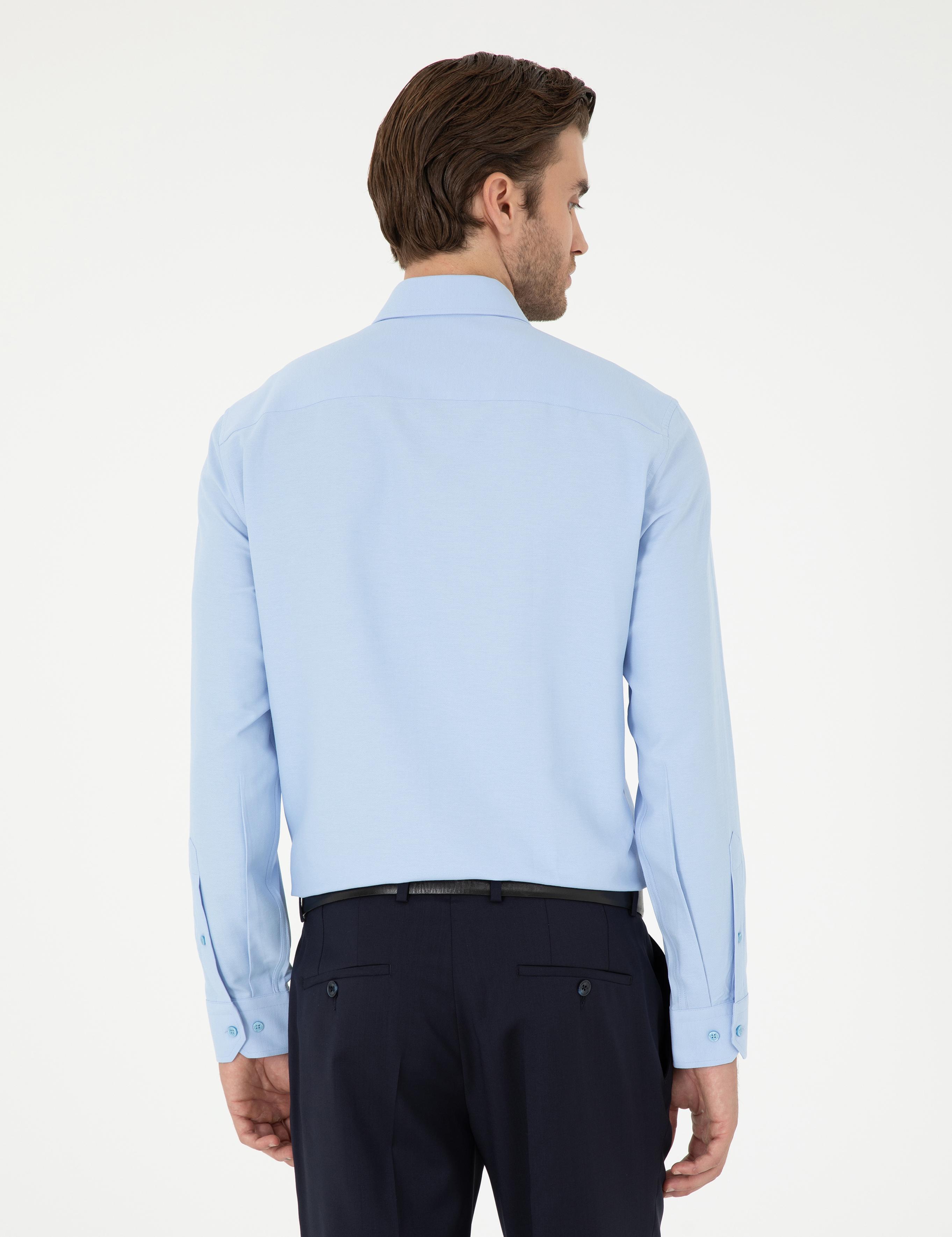 Koyu Mavi Oxford Slim Fit Uzun Kollu Gömlek