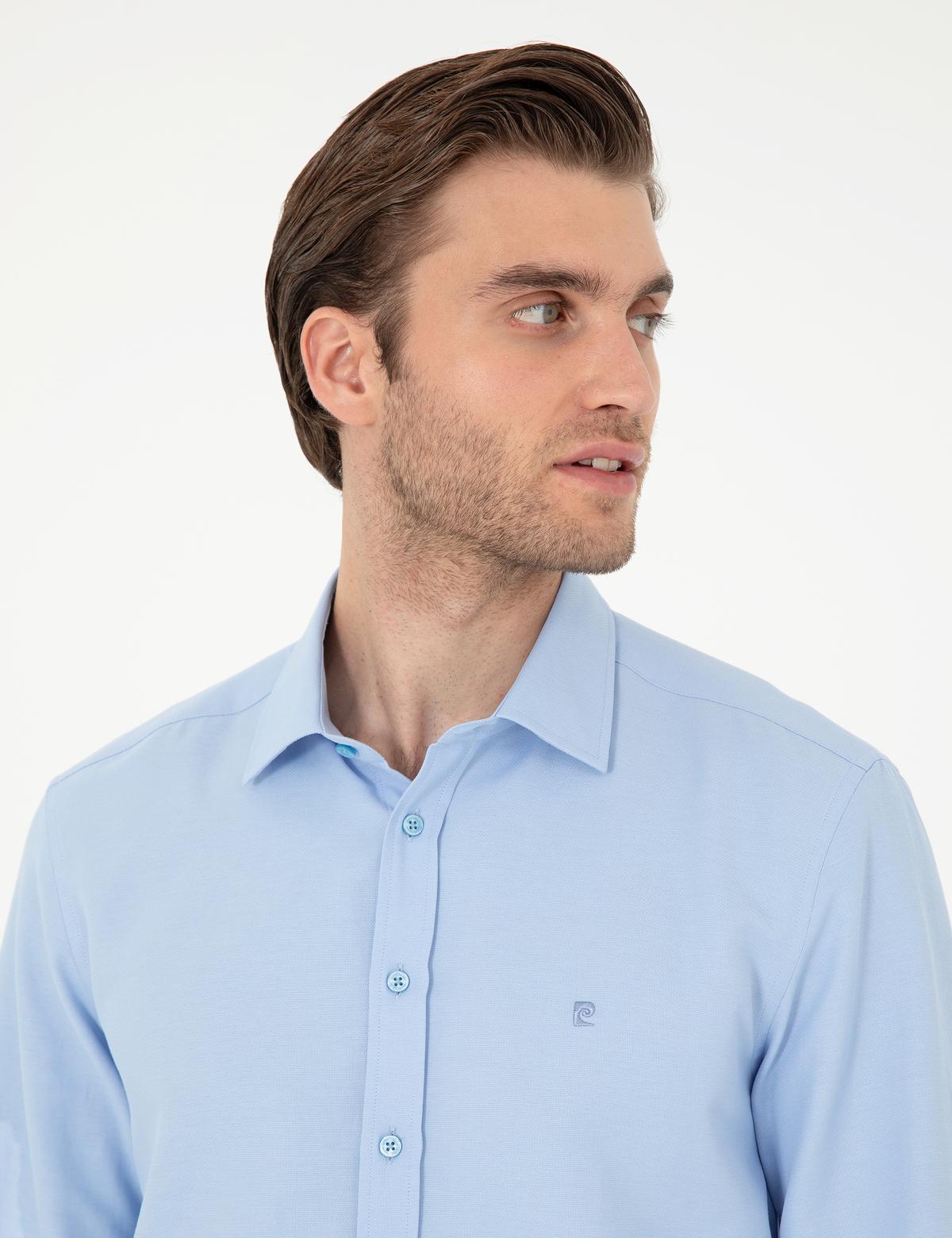 Koyu Mavi Oxford Slim Fit Uzun Kollu Gömlek - 50292539033