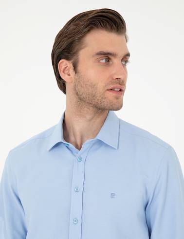 Koyu Mavi Oxford Slim Fit Uzun Kollu Gömlek