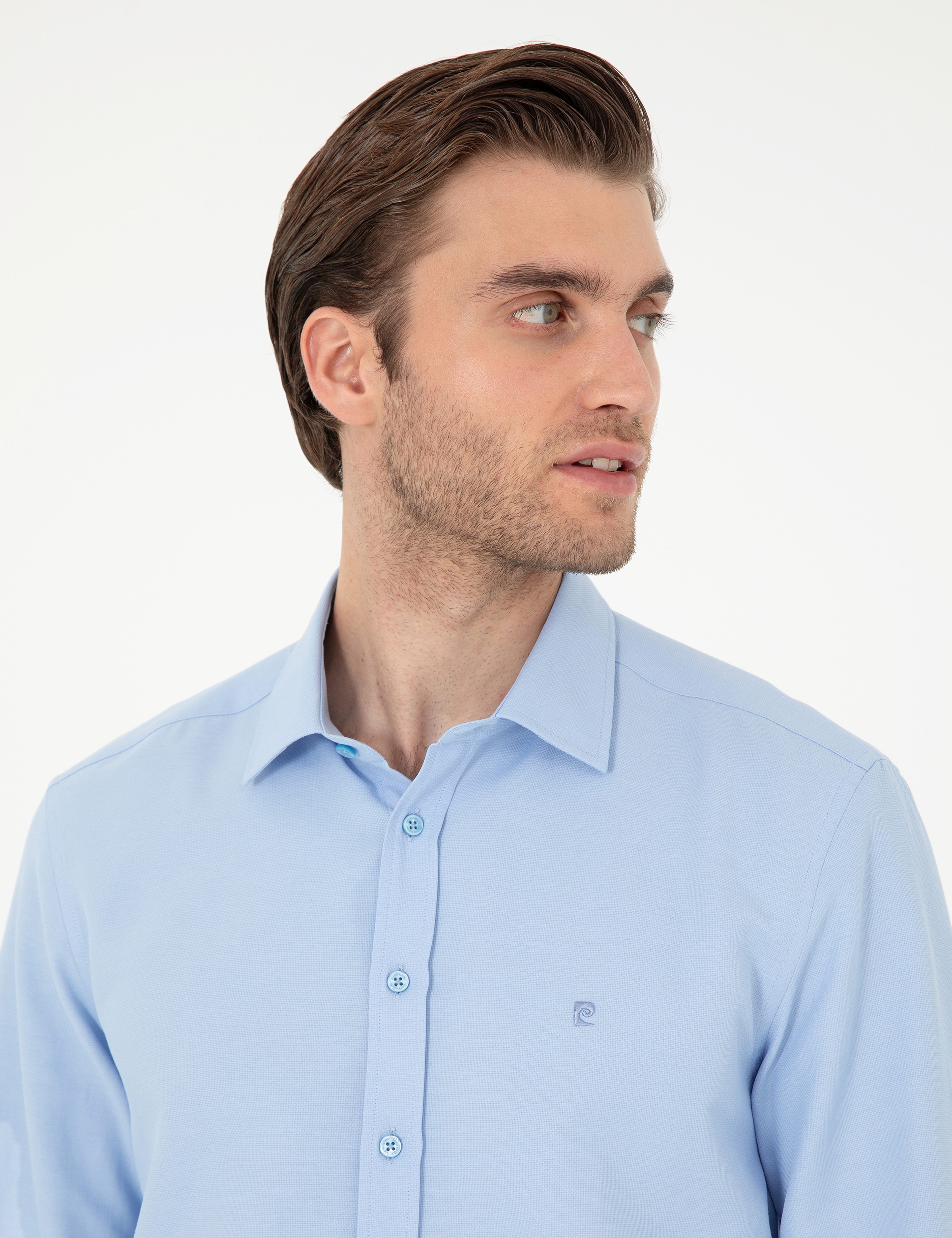 Koyu Mavi Oxford Slim Fit Uzun Kollu Gömlek