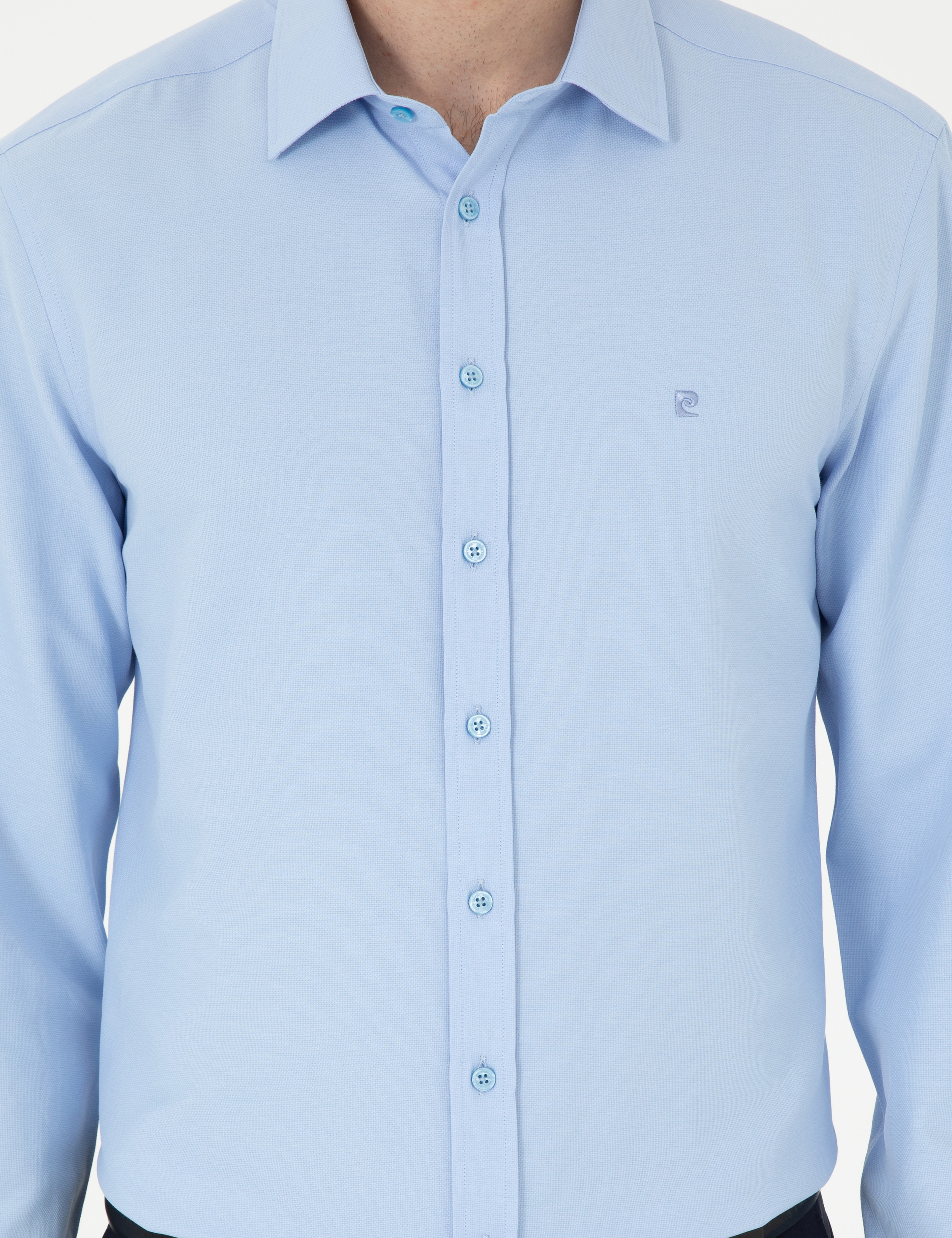 Koyu Mavi Oxford Slim Fit Uzun Kollu Gömlek