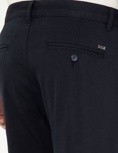 Lacivert Slim Fit Basic Kanvas Pantolon