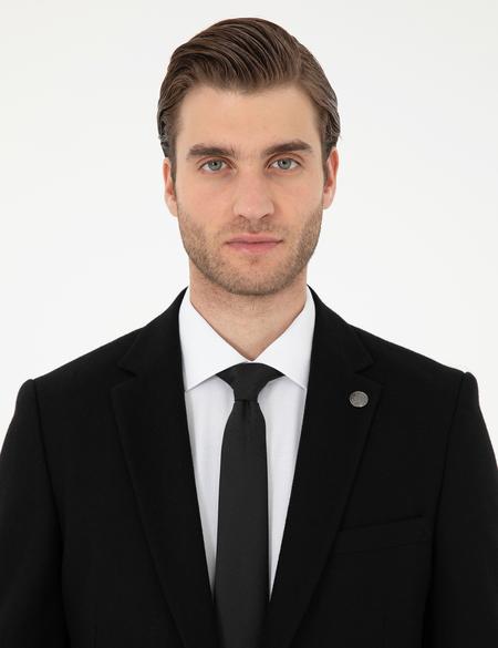 Siyah Yün Karışımlı Ex. Slim Fit Ceket - 50291930080