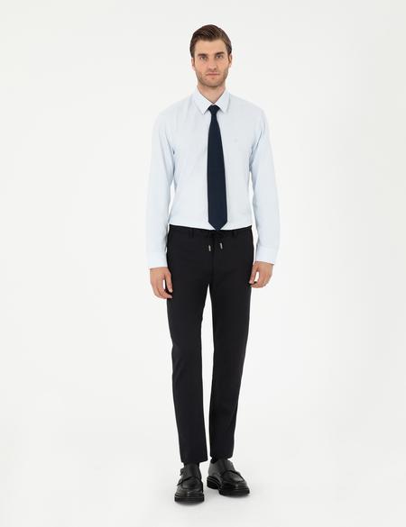 Lacivert Slim Fit Jogger Kanvas Pantolon - 50296207012