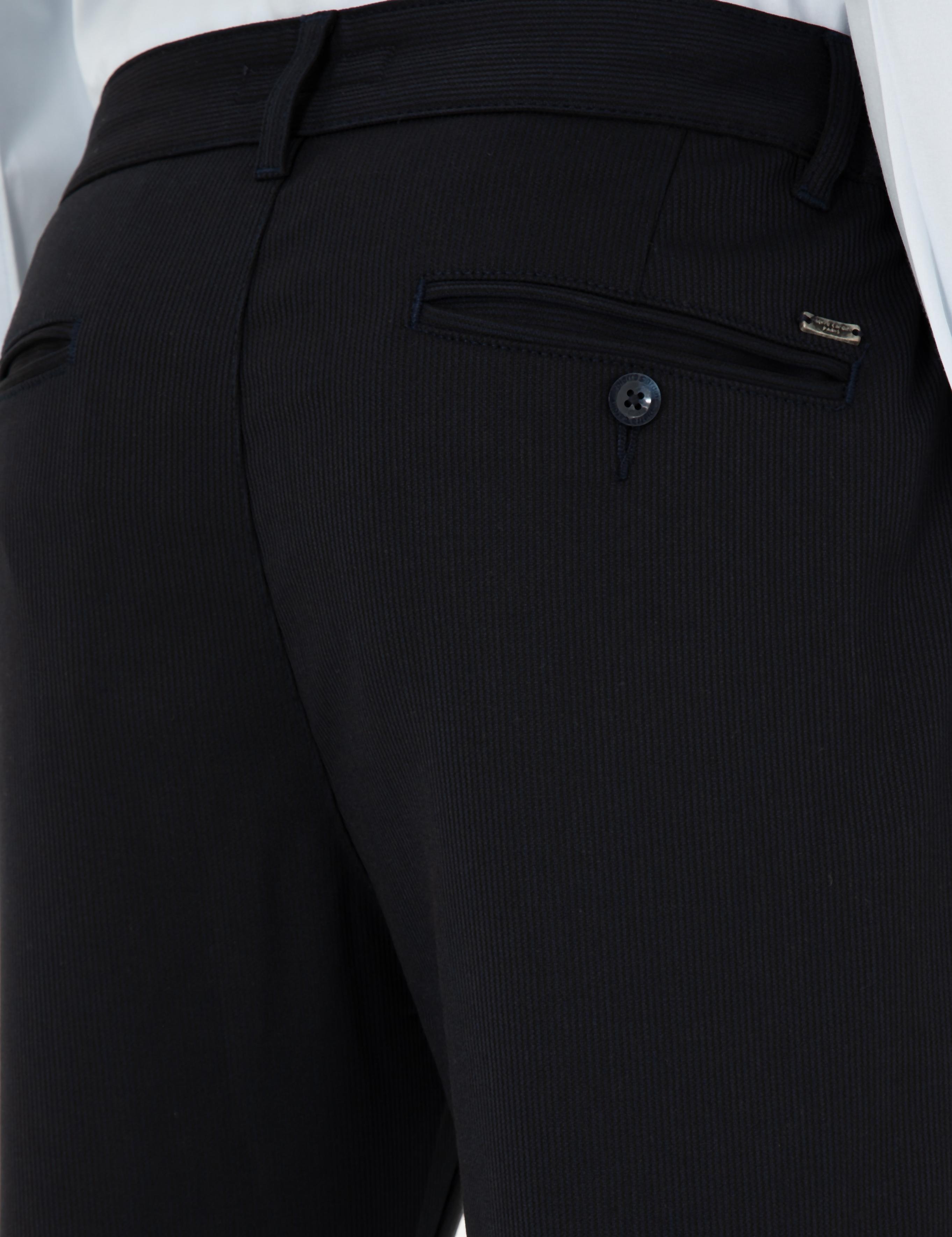 Lacivert Slim Fit Jogger Kanvas Pantolon