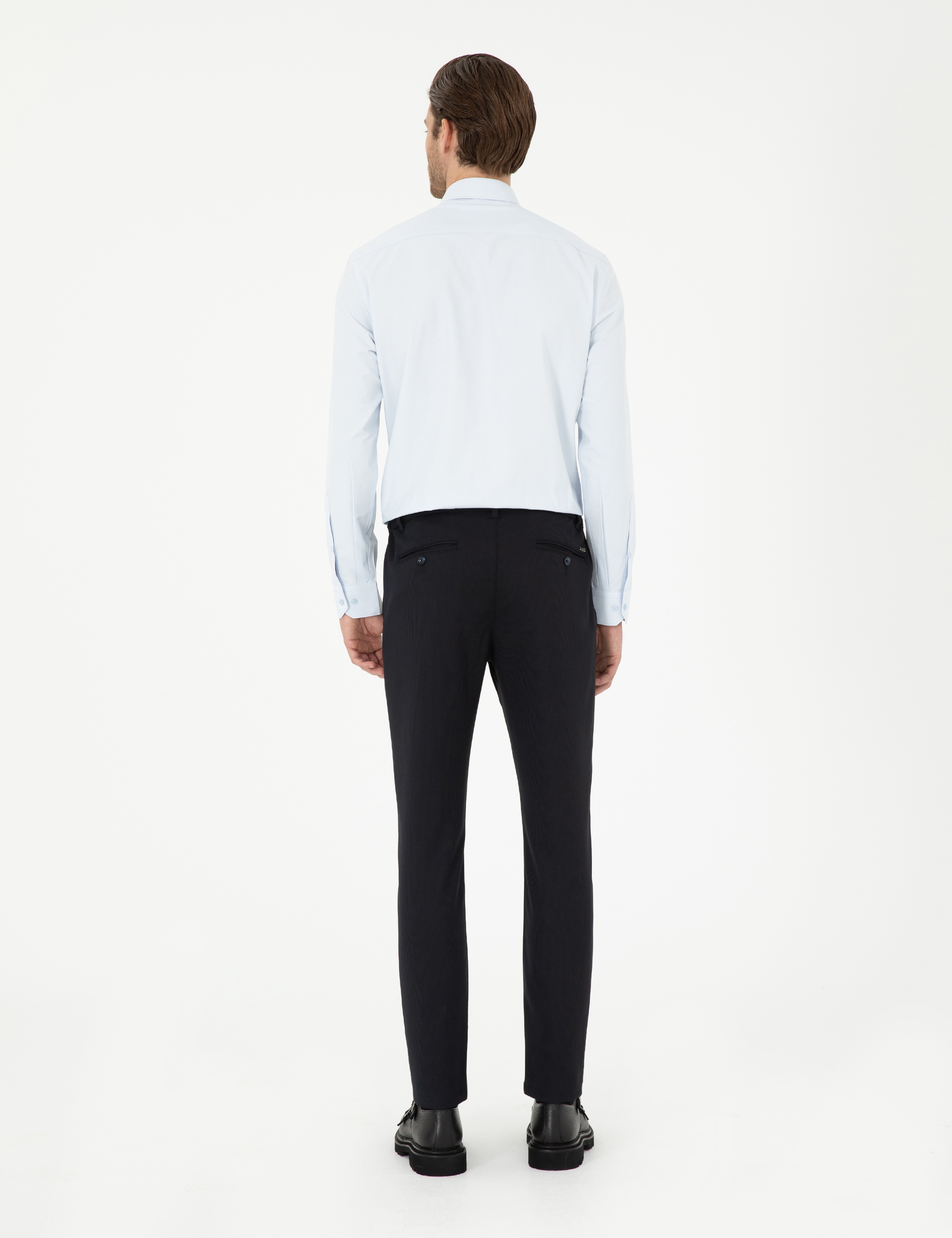 Lacivert Slim Fit Jogger Kanvas Pantolon - Image 4