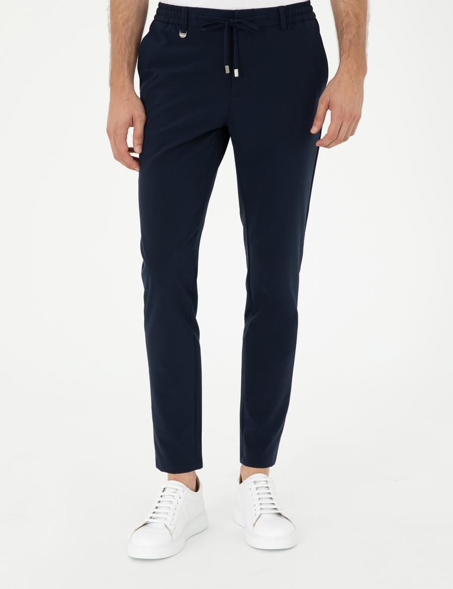 Lacivert Klasik Jogger Pantolon