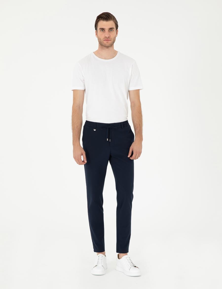 Lacivert Klasik Jogger Pantolon