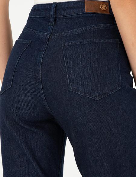 Koyu İndigo Mom Fit Jean Pantolon - 50293347013