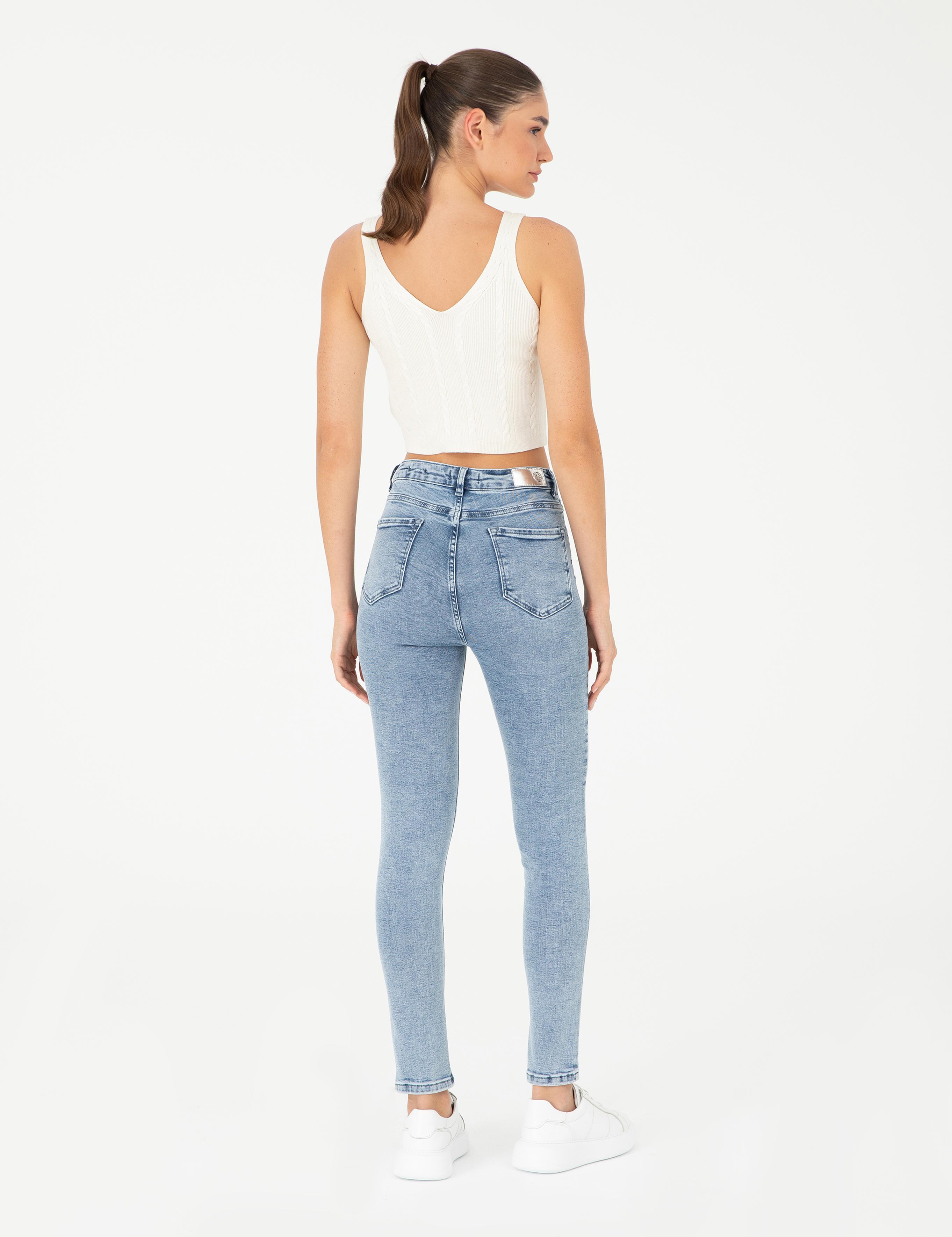 Açık Mavi Skinny Fit Jean Pantolon