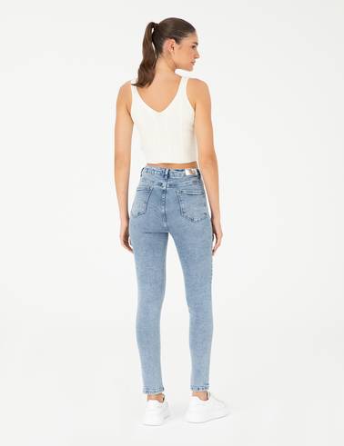 Açık Mavi Skinny Fit Jean Pantolon