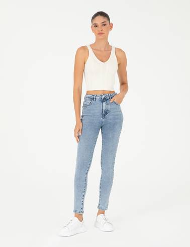 Açık Mavi Skinny Fit Jean Pantolon