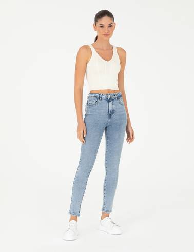 Açık Mavi Skinny Fit Jean Pantolon