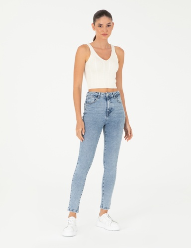 Açık Mavi Skinny Fit Jean Pantolon