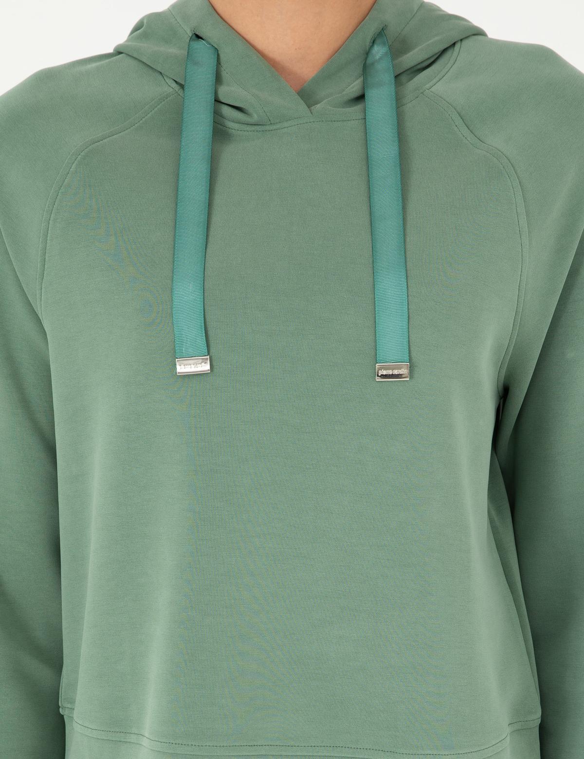 Yeşil Regular Fit Modal Kumaş Sweatshirt - 50283336006