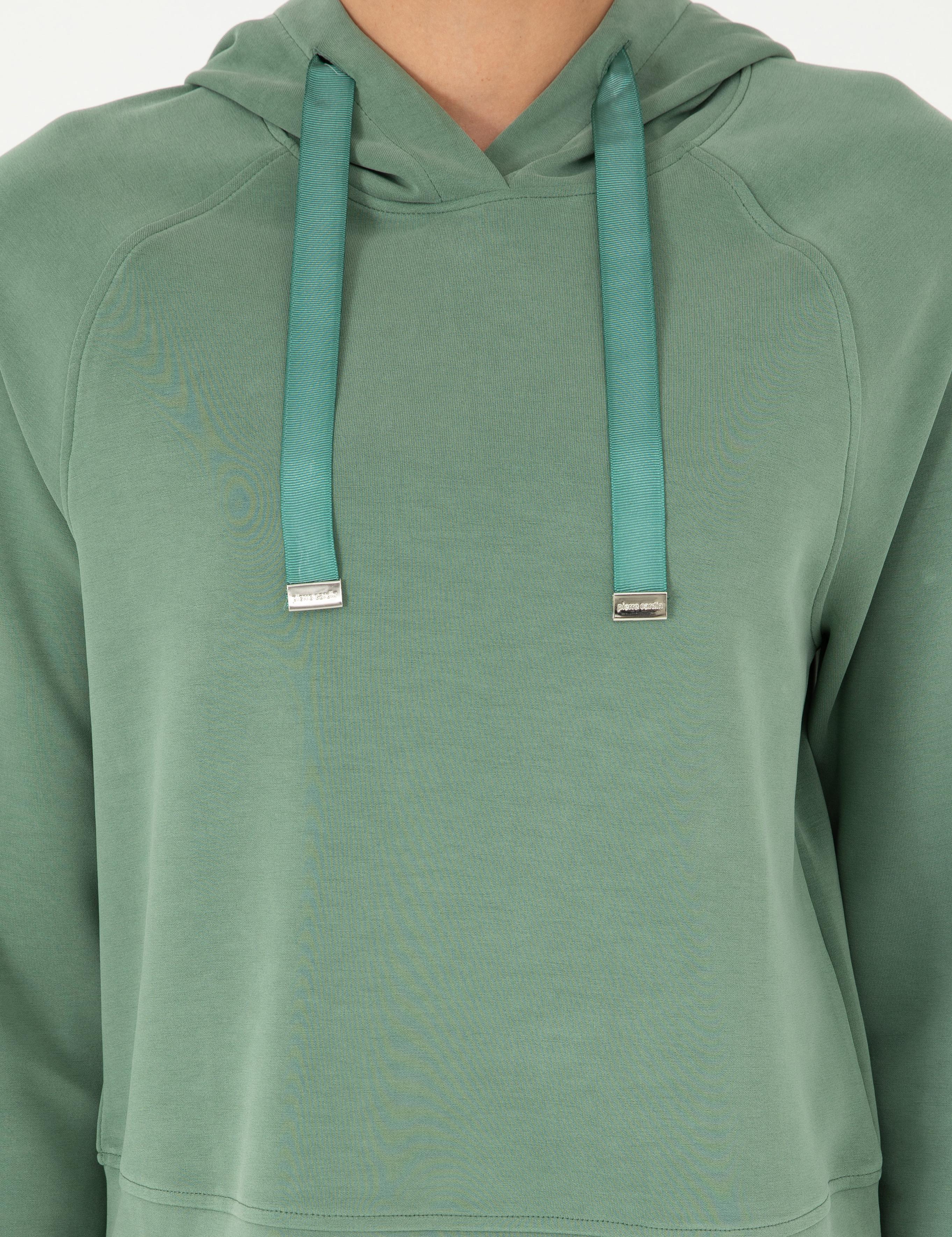 Yeşil Regular Fit Modal Kumaş Sweatshirt