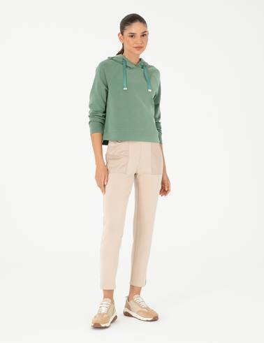 Yeşil Regular Fit Modal Kumaş Sweatshirt