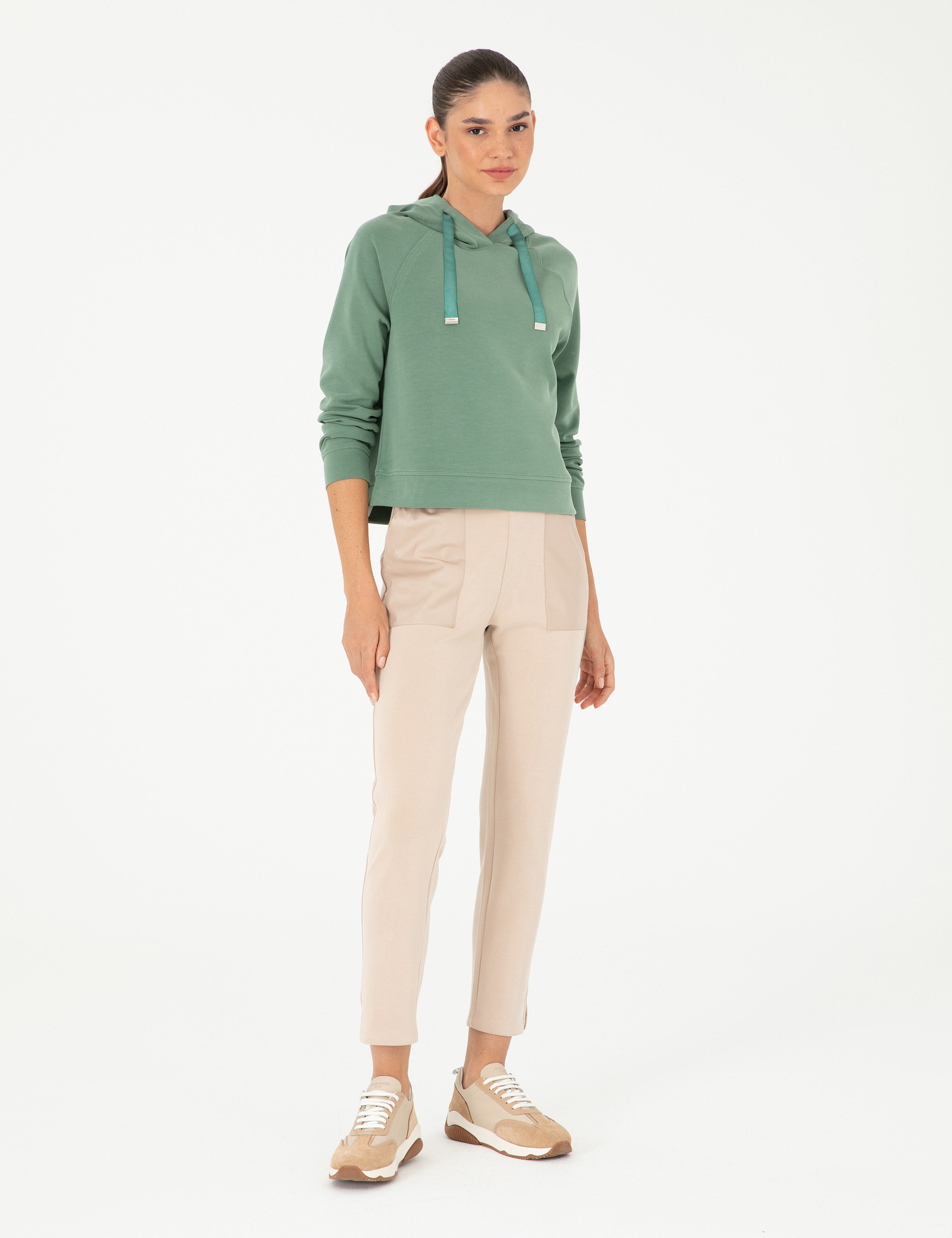 Yeşil Regular Fit Modal Kumaş Sweatshirt - Image 4