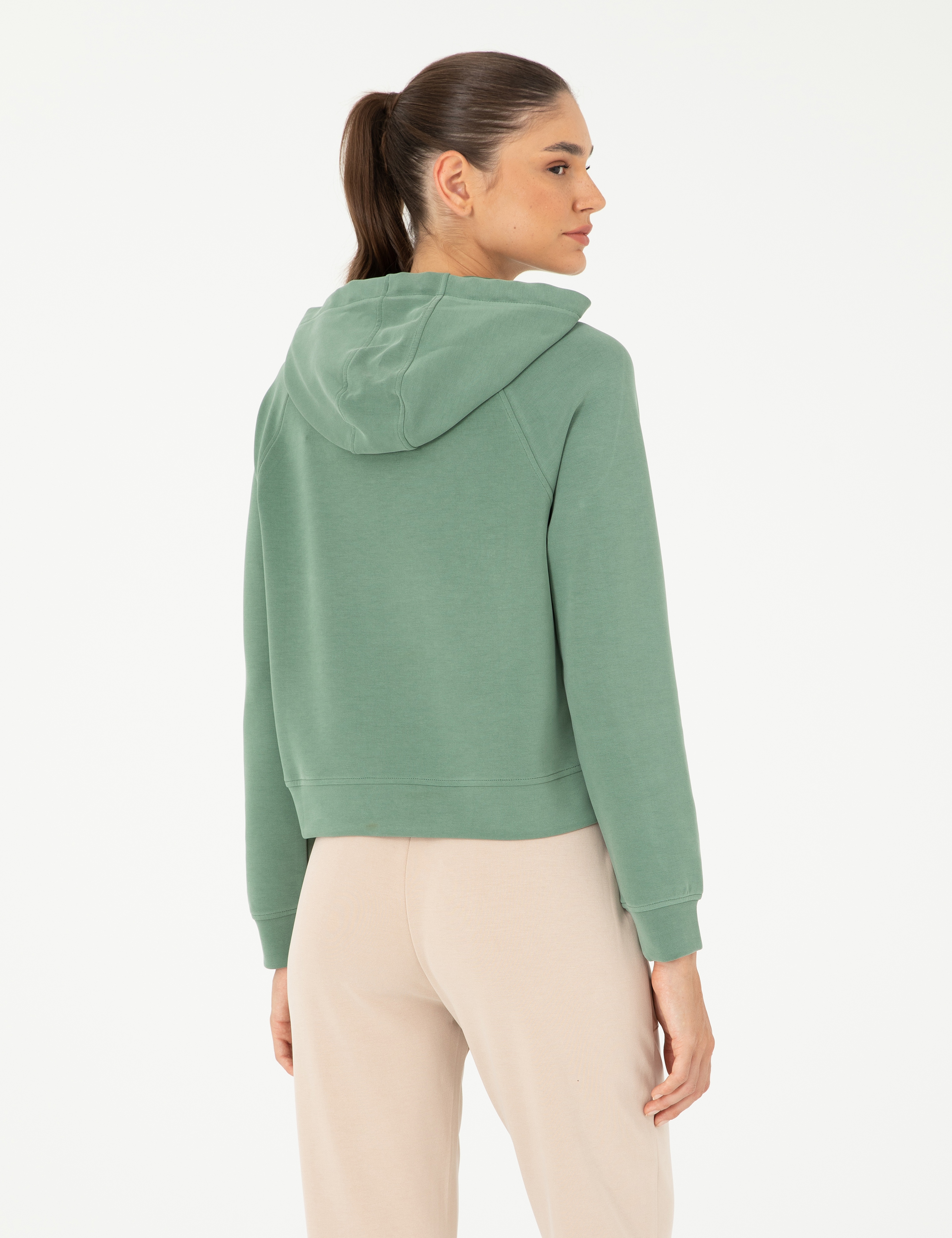 Yeşil Regular Fit Modal Kumaş Sweatshirt - Image 5