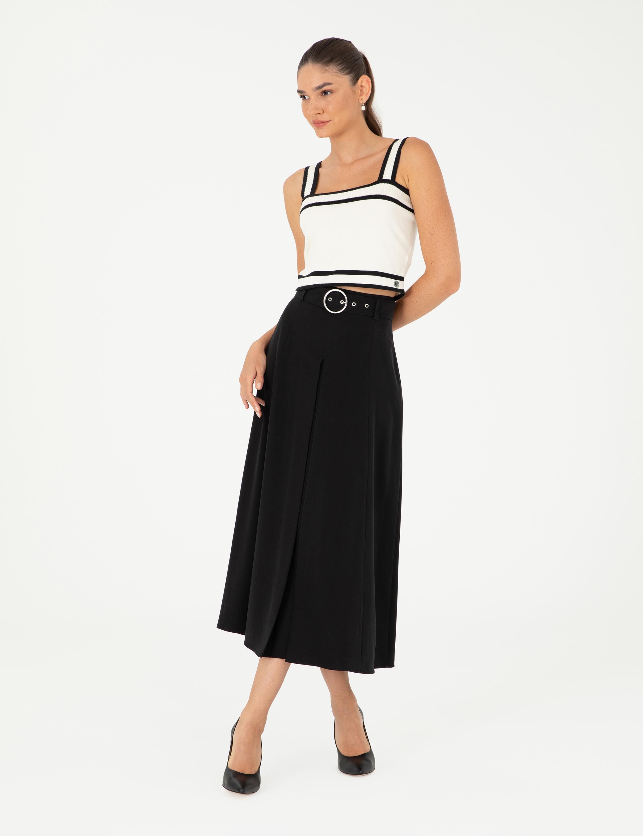 Siyah A Kesim Dokuma Etek