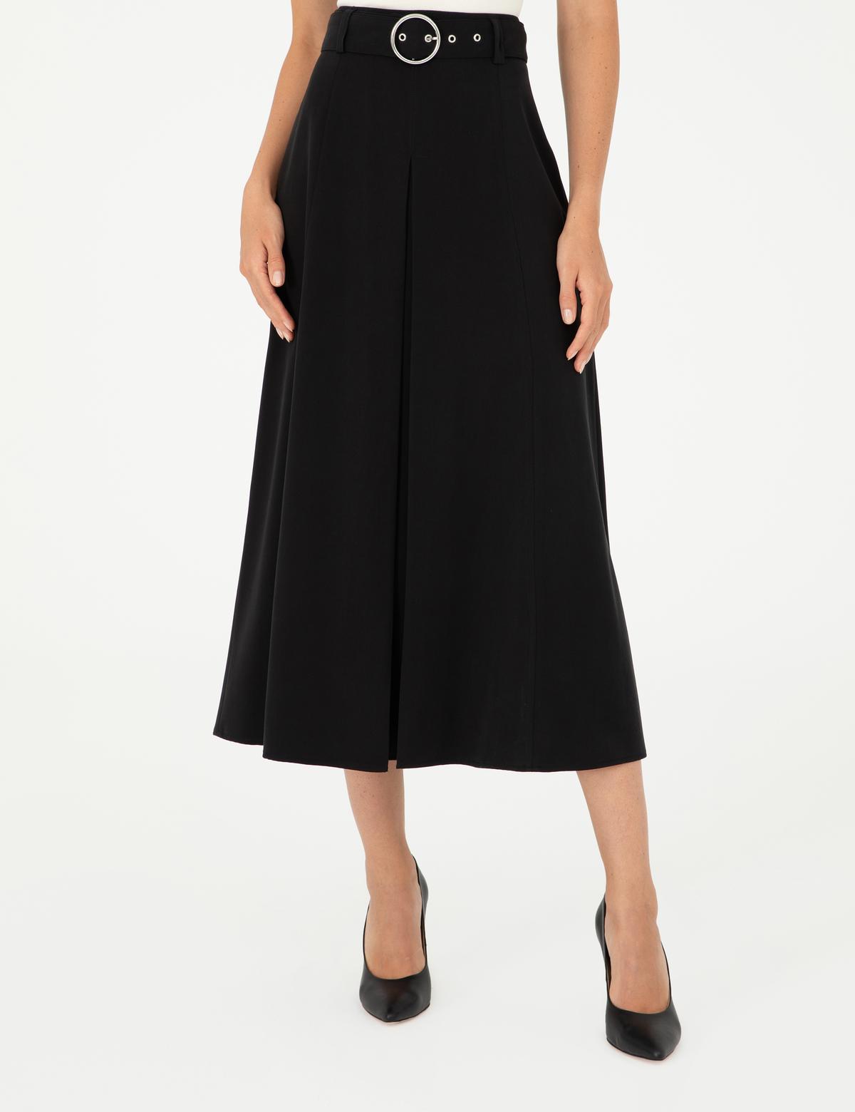 Siyah A Kesim Dokuma Etek - 50292648003