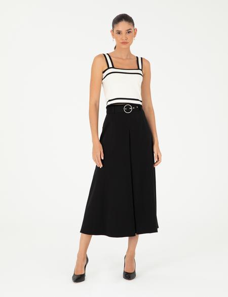 Siyah A Kesim Dokuma Etek - 50292648003