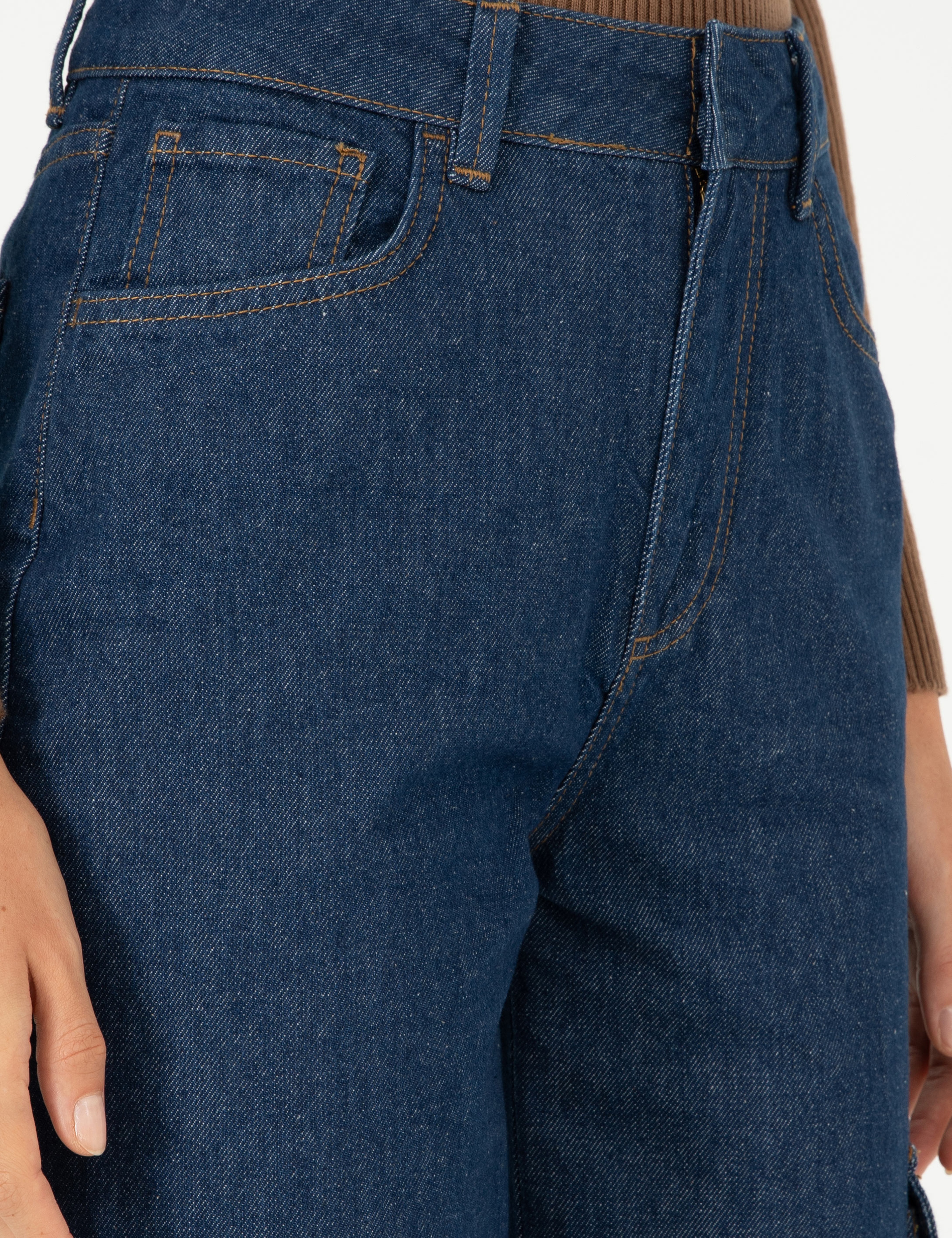 İndigo Loose Fit Jean Pantolon - Image 5