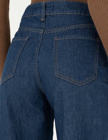 İndigo Loose Fit Jean Pantolon