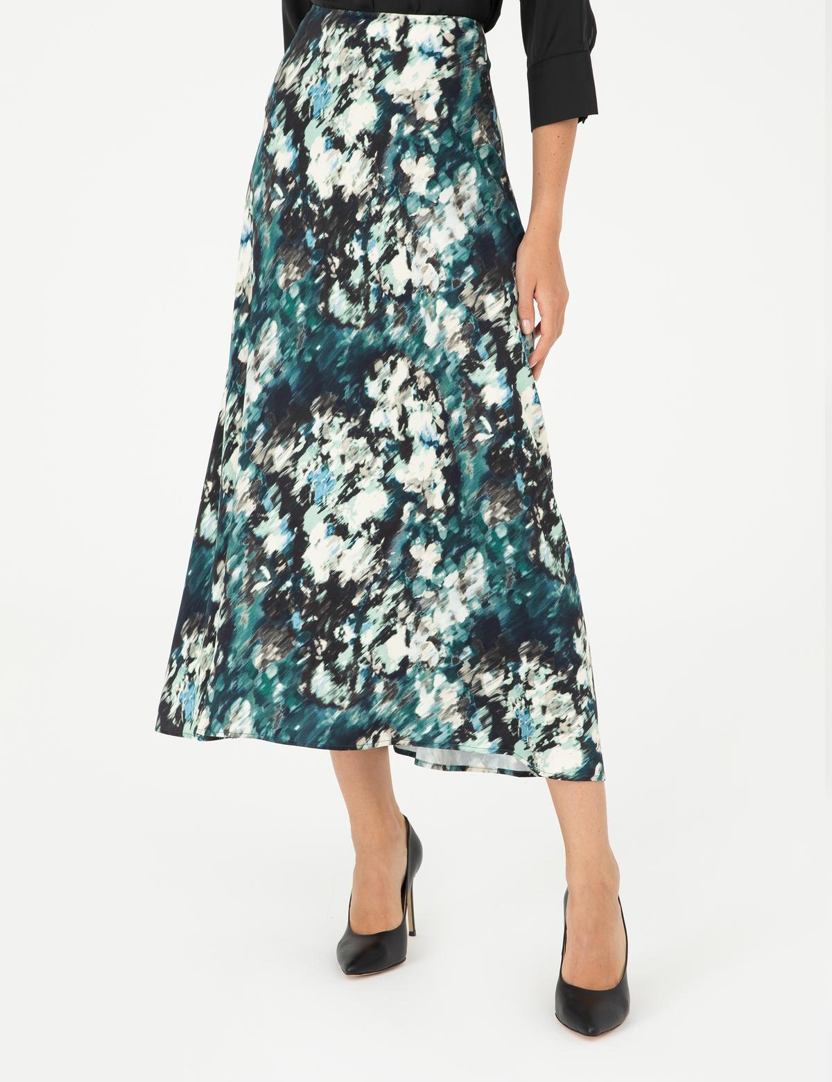 Koyu Yeşil A Kesim Dokuma Etek - 50292653002