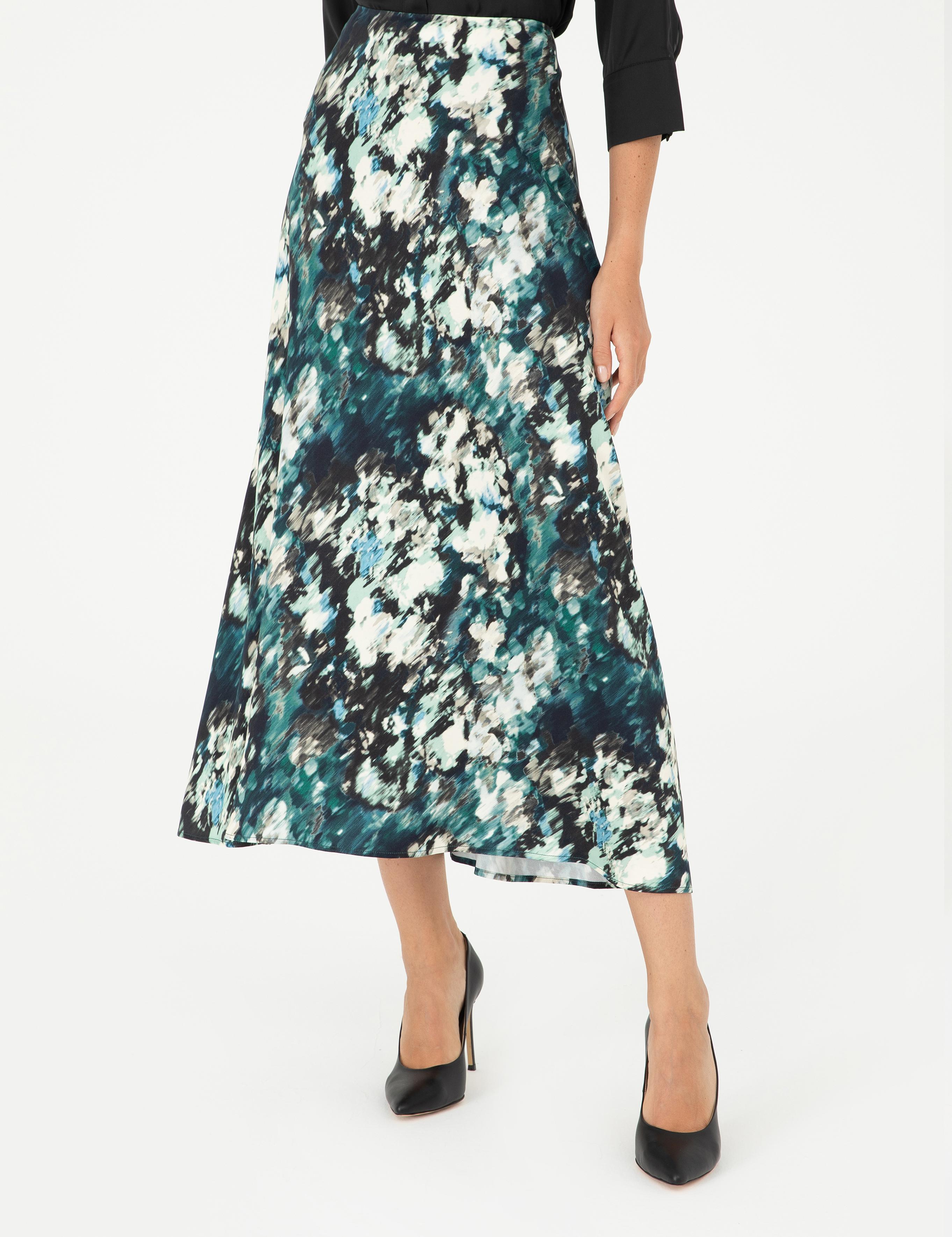 Koyu Yeşil A Kesim Dokuma Etek