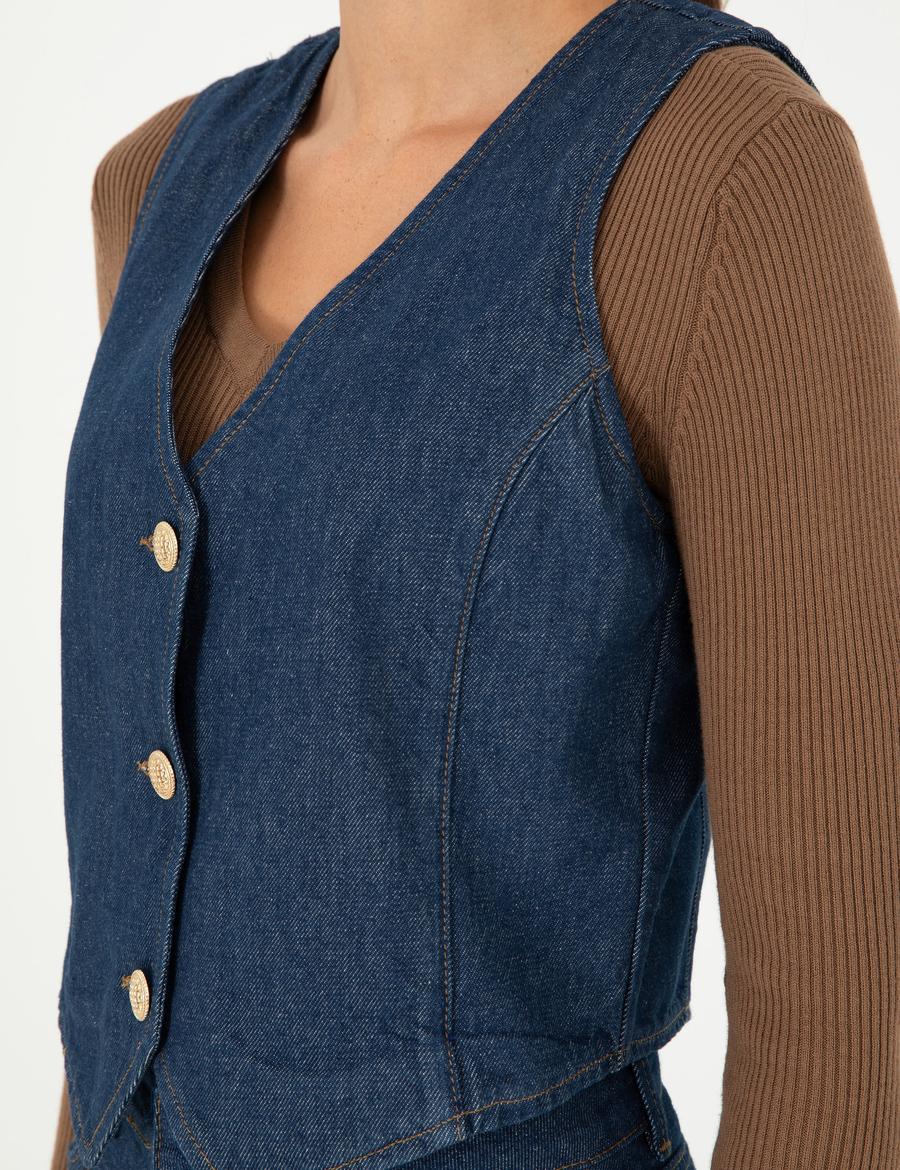 İndigo Slim Fit Yelek