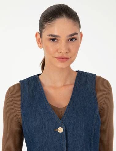 İndigo Slim Fit Yelek