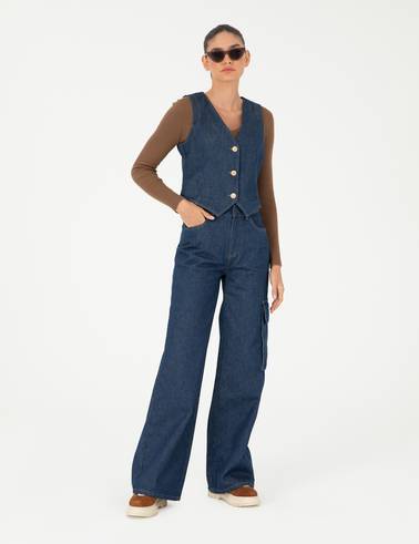 İndigo Slim Fit Yelek