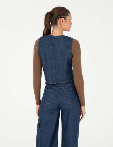 İndigo Slim Fit Yelek
