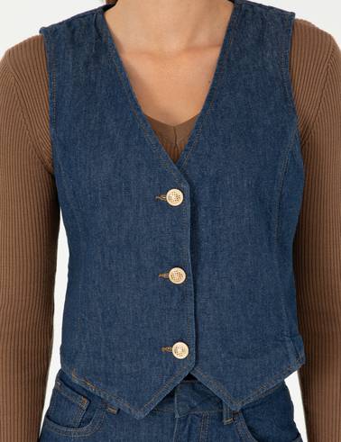 İndigo Slim Fit Yelek
