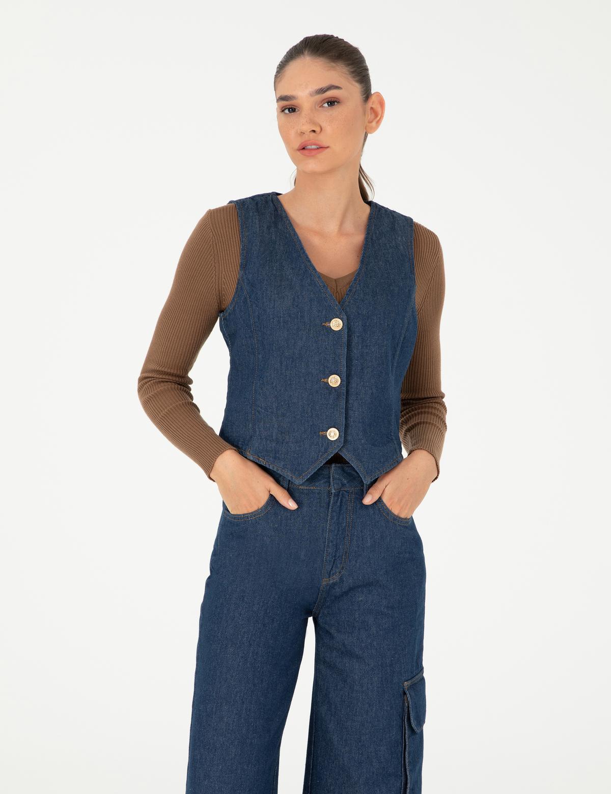 İndigo Slim Fit Yelek