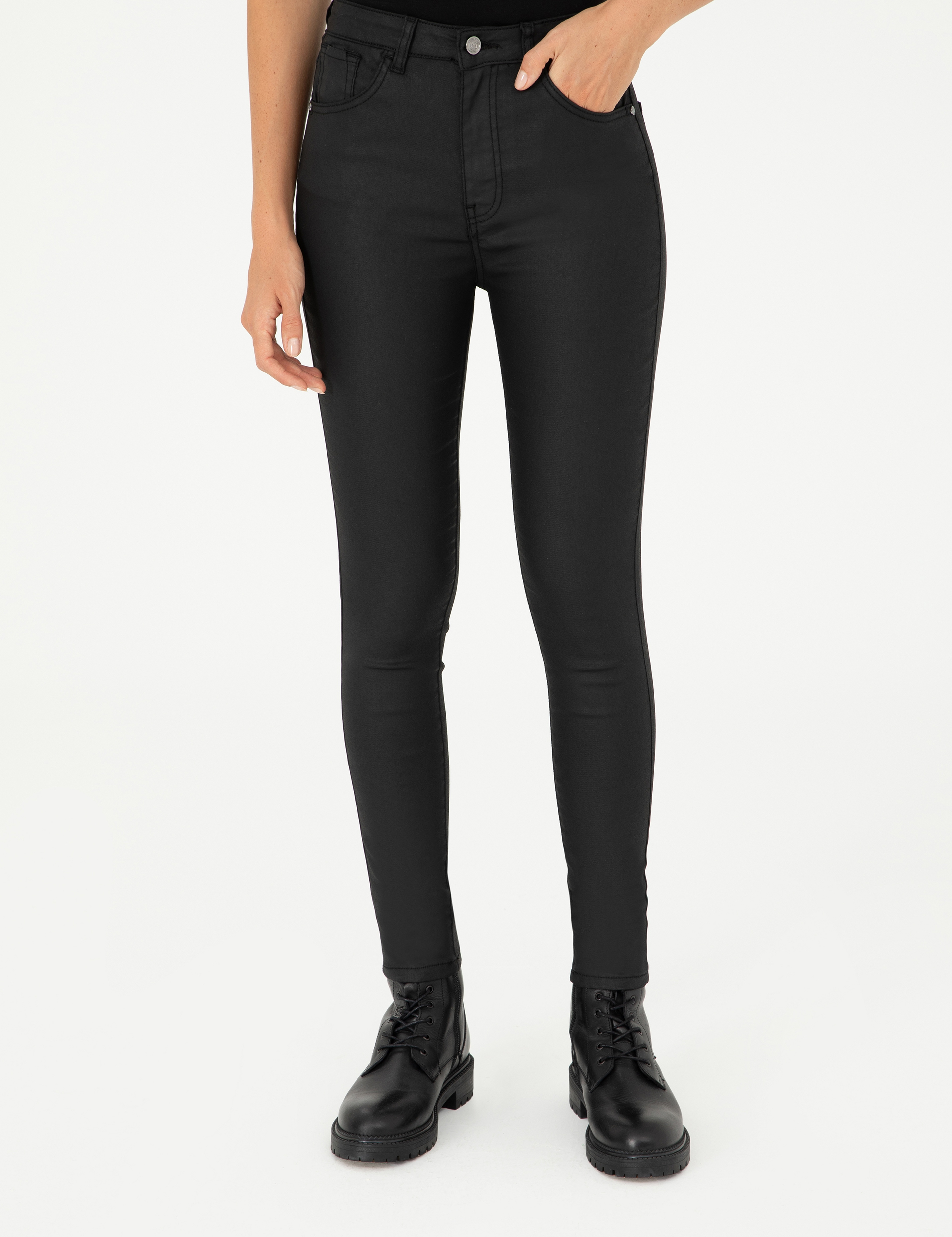 Siyah Skinny Fit Jean Pantolon - Image 2