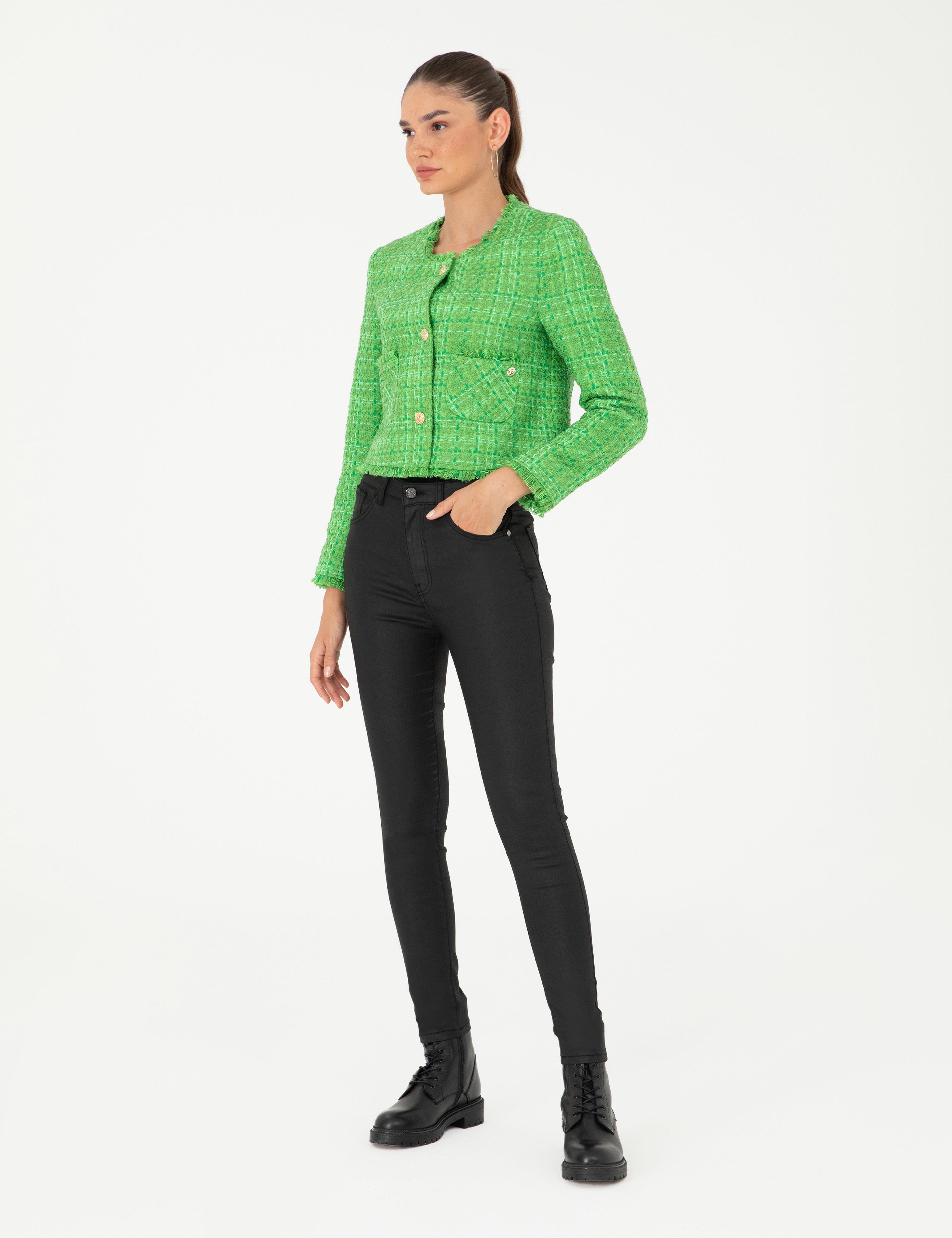 Siyah Skinny Fit Jean Pantolon - Image 3