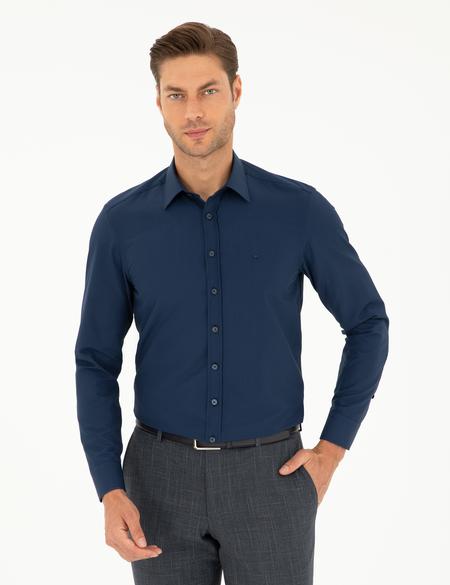Lacivert Slim Fit Uzun Kollu Gömlek - 50298054010
