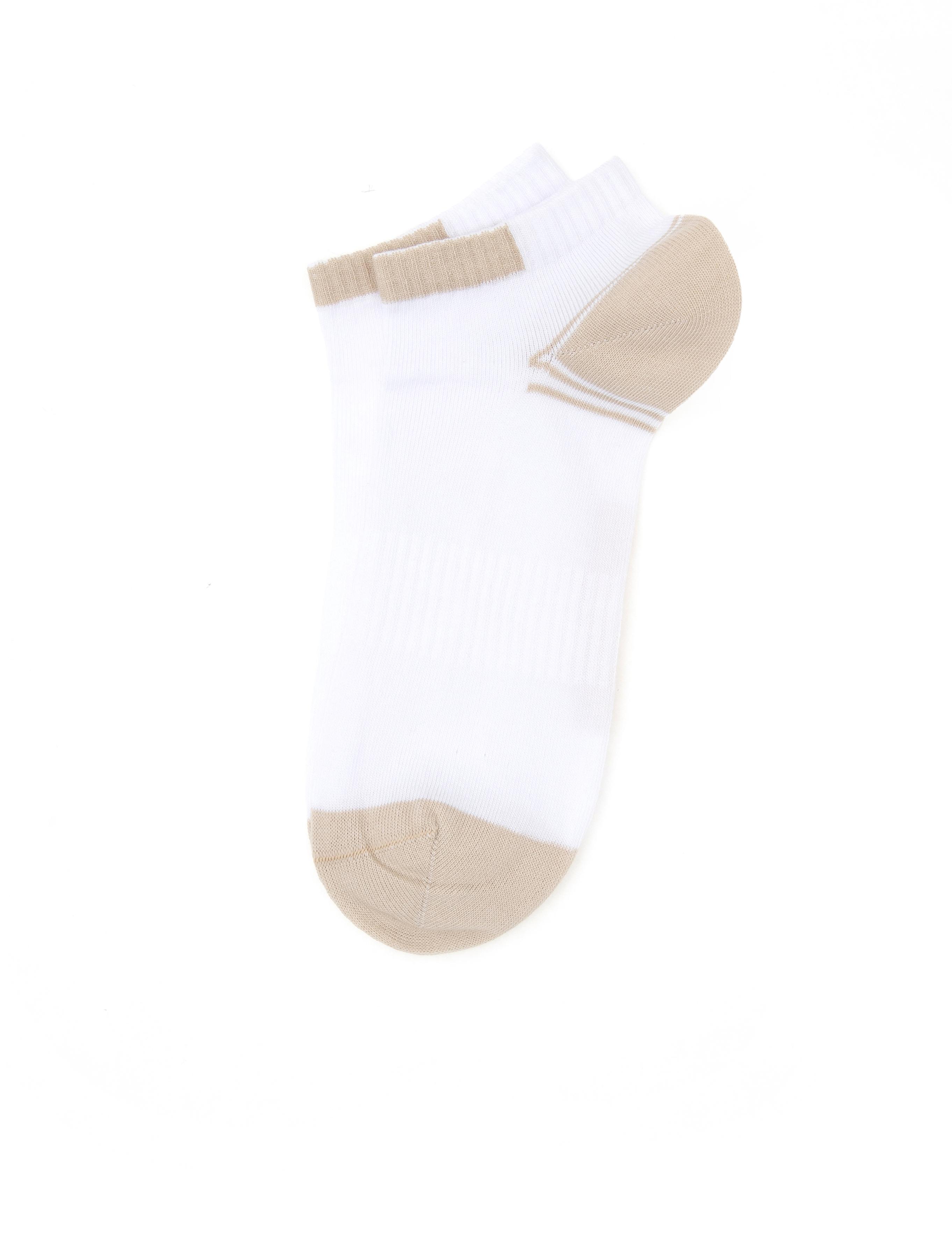 Erkek Pamuk Karışımlı Bej Patik Desenli Çorap