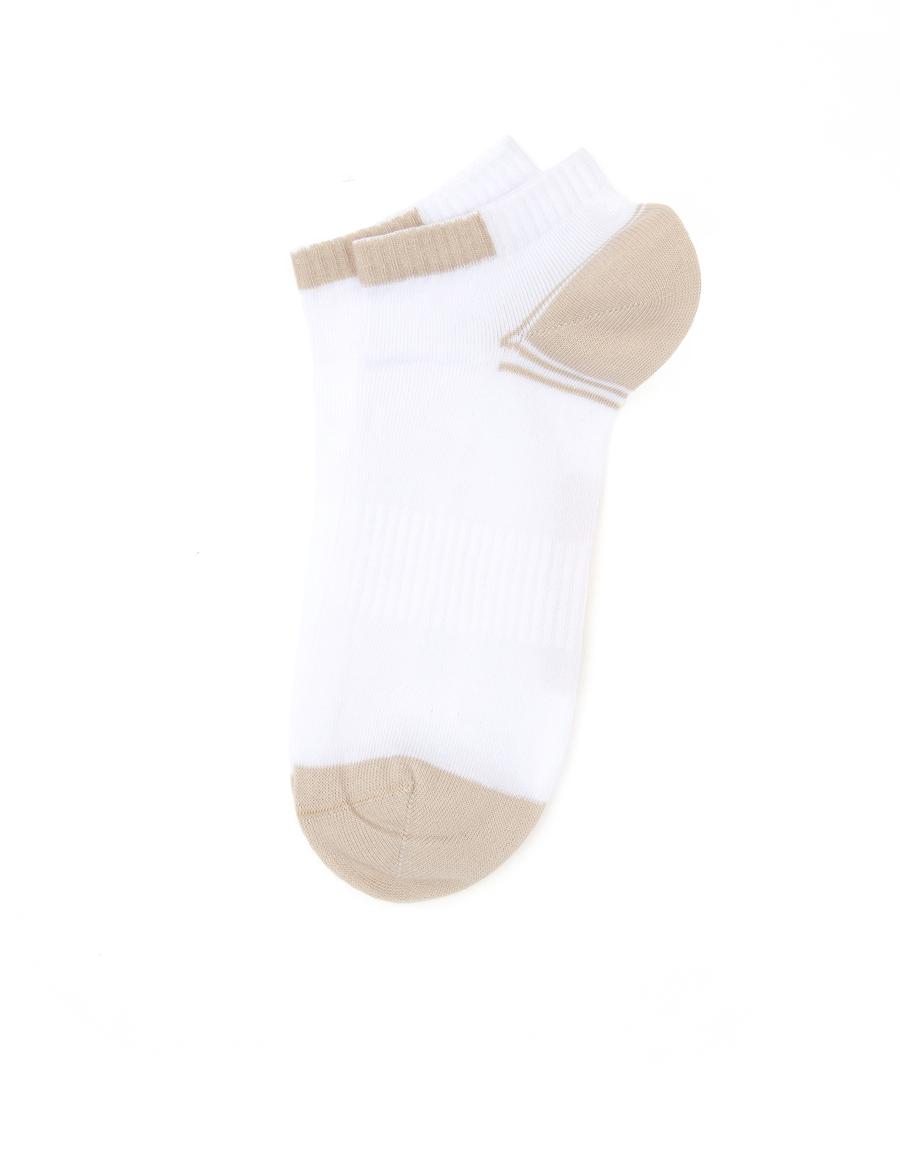 Erkek Pamuk Karışımlı Bej Patik Desenli Çorap