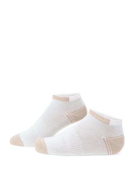 Erkek Pamuk Karışımlı Bej Patik Desenli Çorap - 50299770002